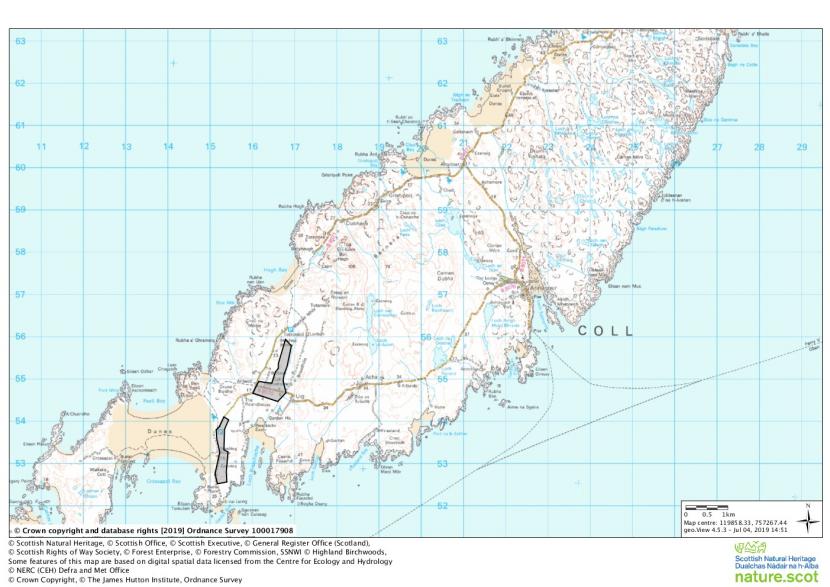 Uist, Coll and Tiree Barnacle Goose Management Scheme - Coll eligible fields