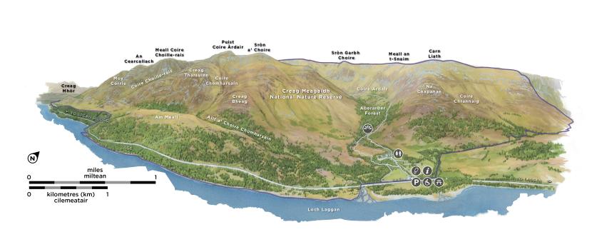 Creag Meagaidh National Nature Reserve map illustration