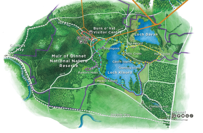 Muir of Dinnet National Nature Reserve map illustration